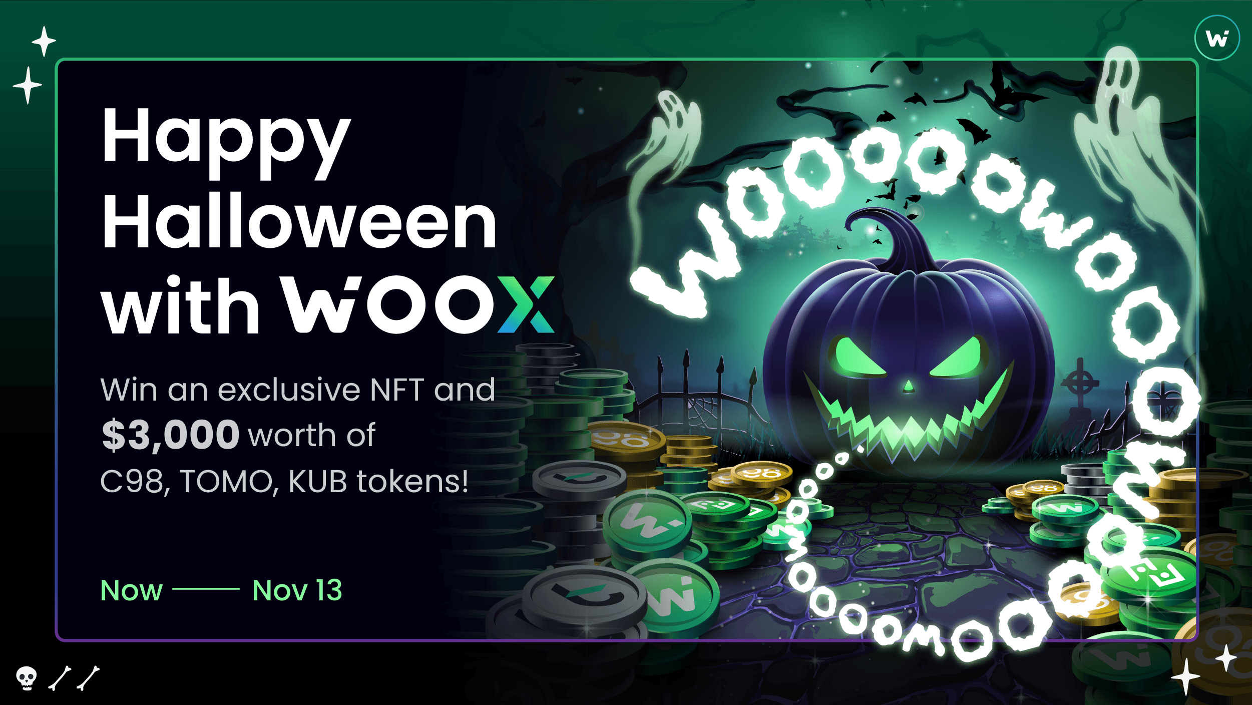 Celebrate Halloween with WOO X to win an Exclusive NFT and Tokens