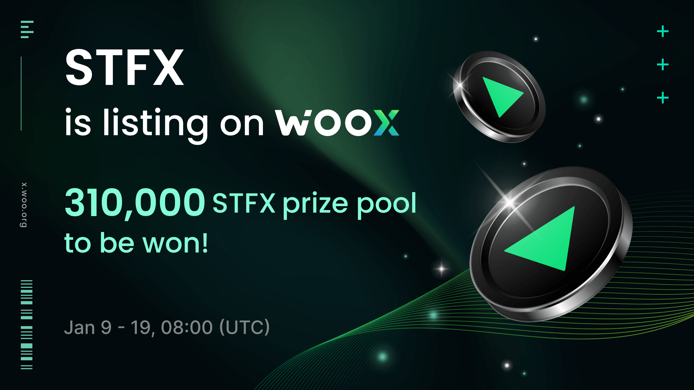 STFX (STFX) Listing on WOO X - Share a 310,000 STFX prize pool!