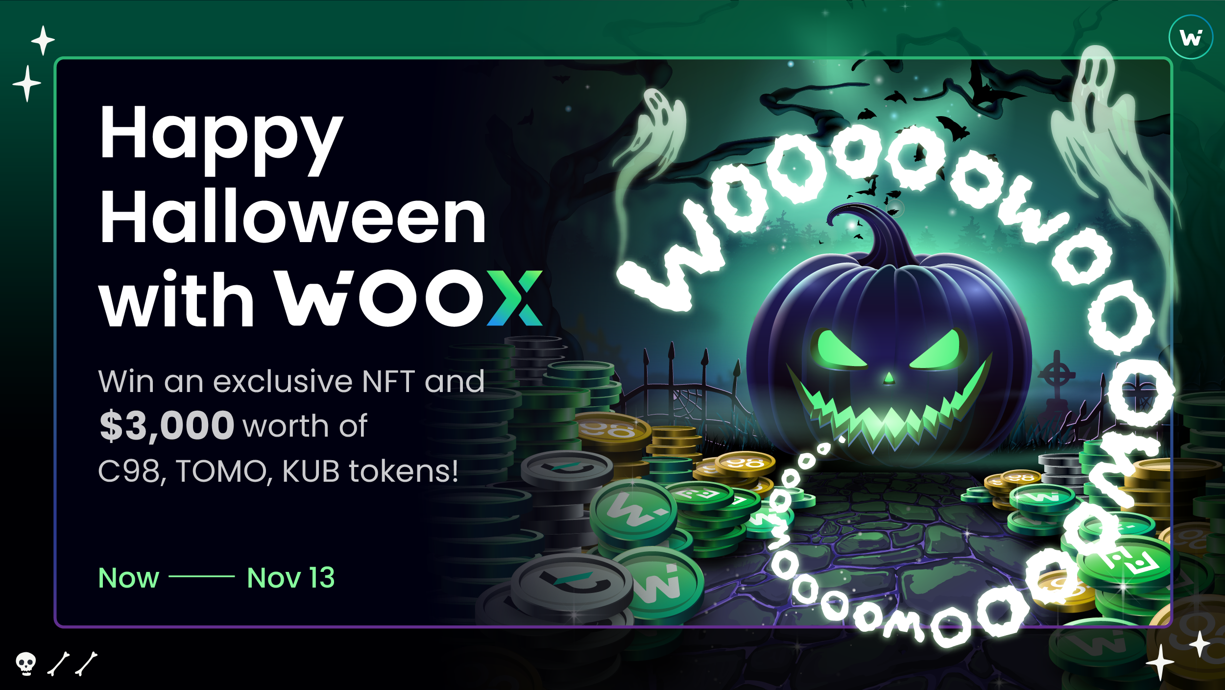 Celebrate Halloween with WOO X to win an Exclusive NFT and Tokens