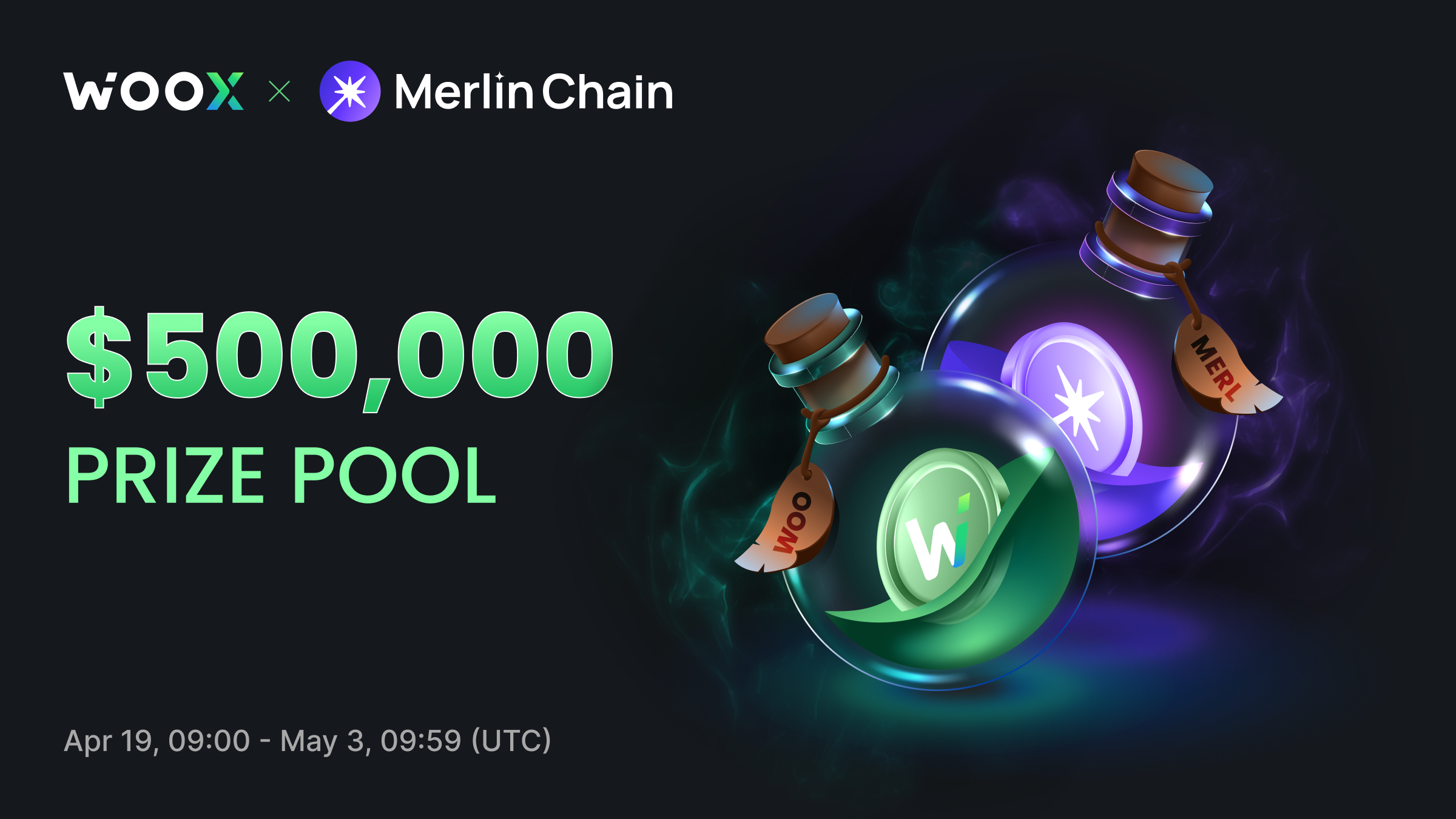 Unlock a $500,000 prize pool with WOO X & Merlin Chain!