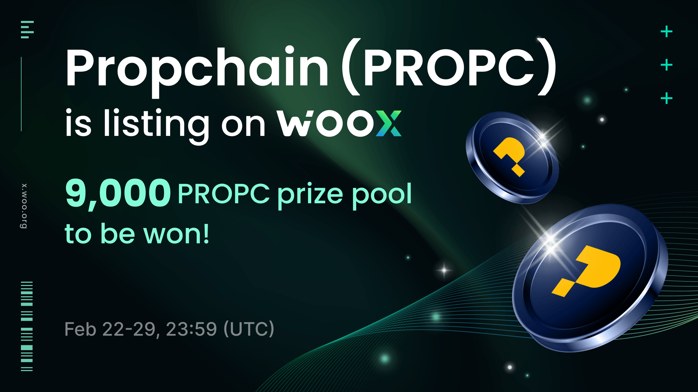 Propchain Listing on WOO X - Share a 9,000 PROPC prize pool !