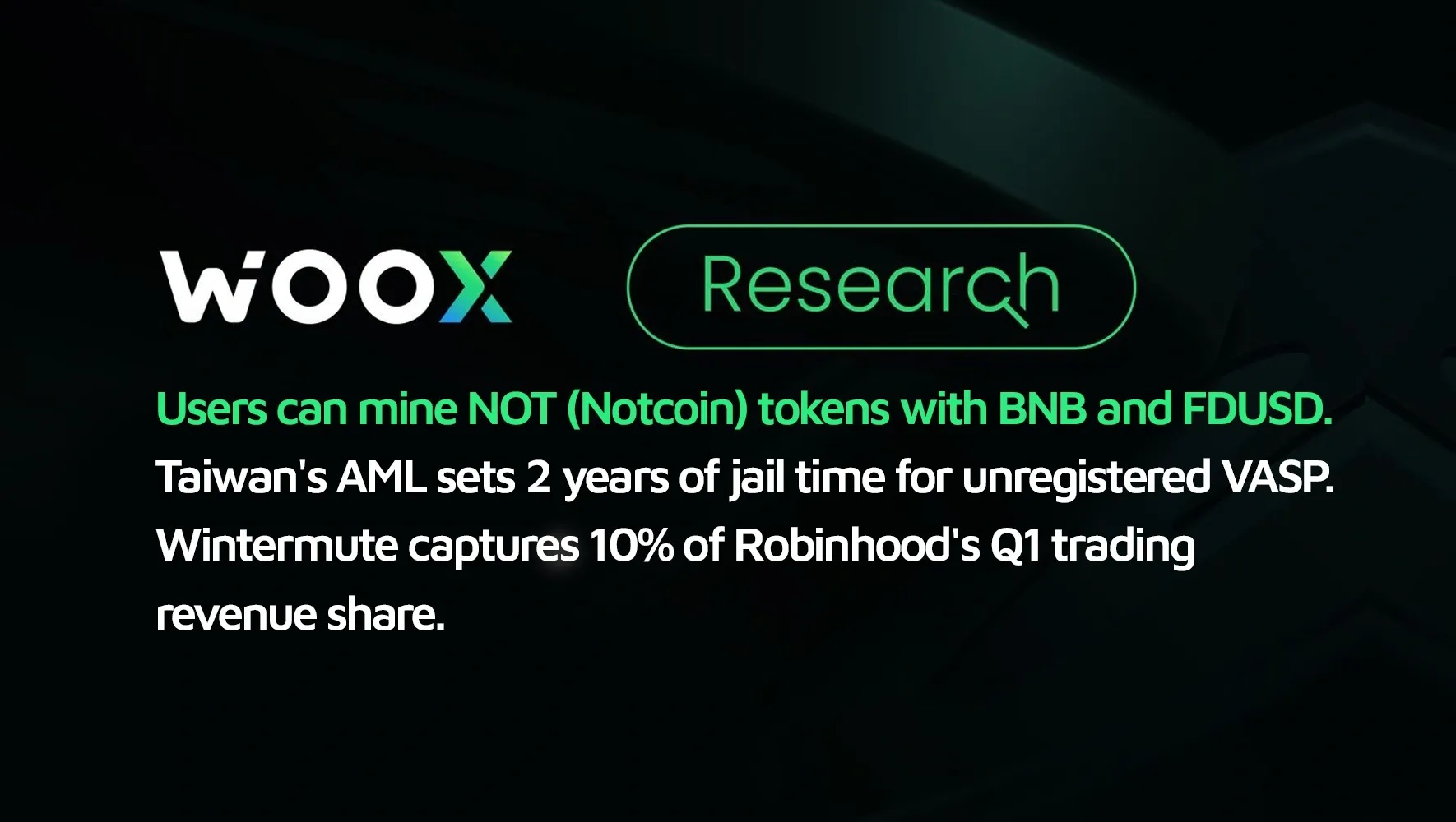 用戶可以使用 BNB 和 FDUSD 挖礦獲取 NOT（Notcoin）代幣