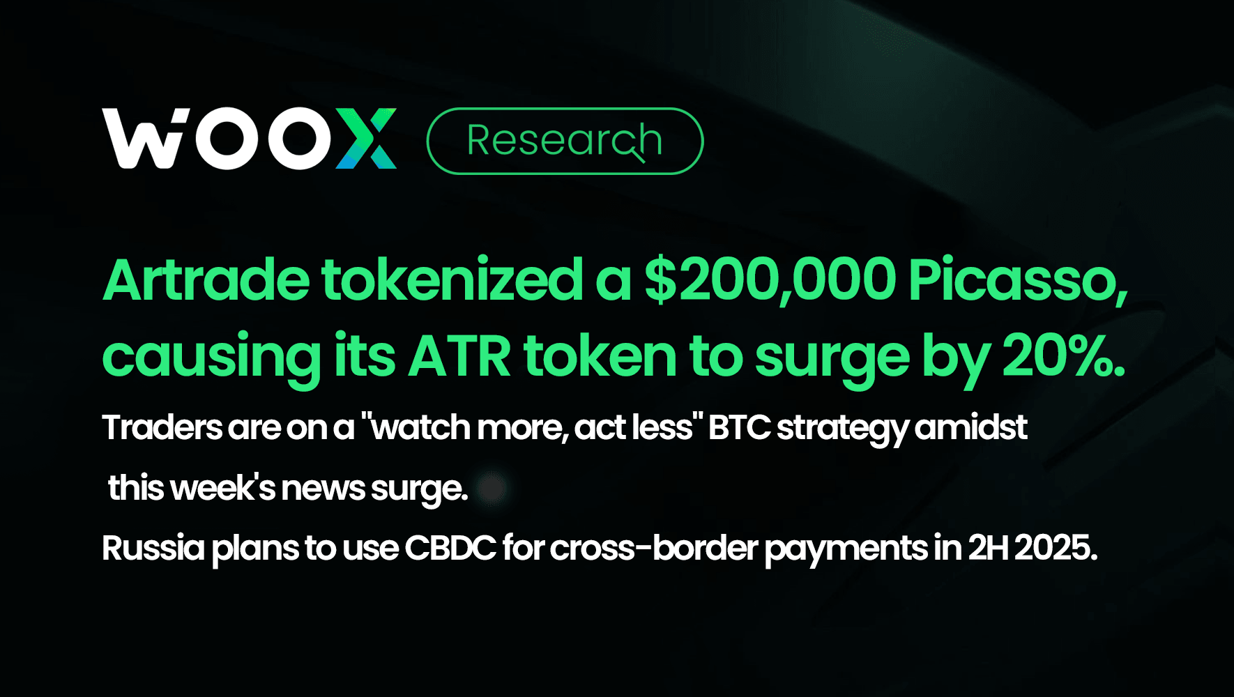 Artrade tokenized a $200,000 Picasso, causing its ATR token to surge by 20%.