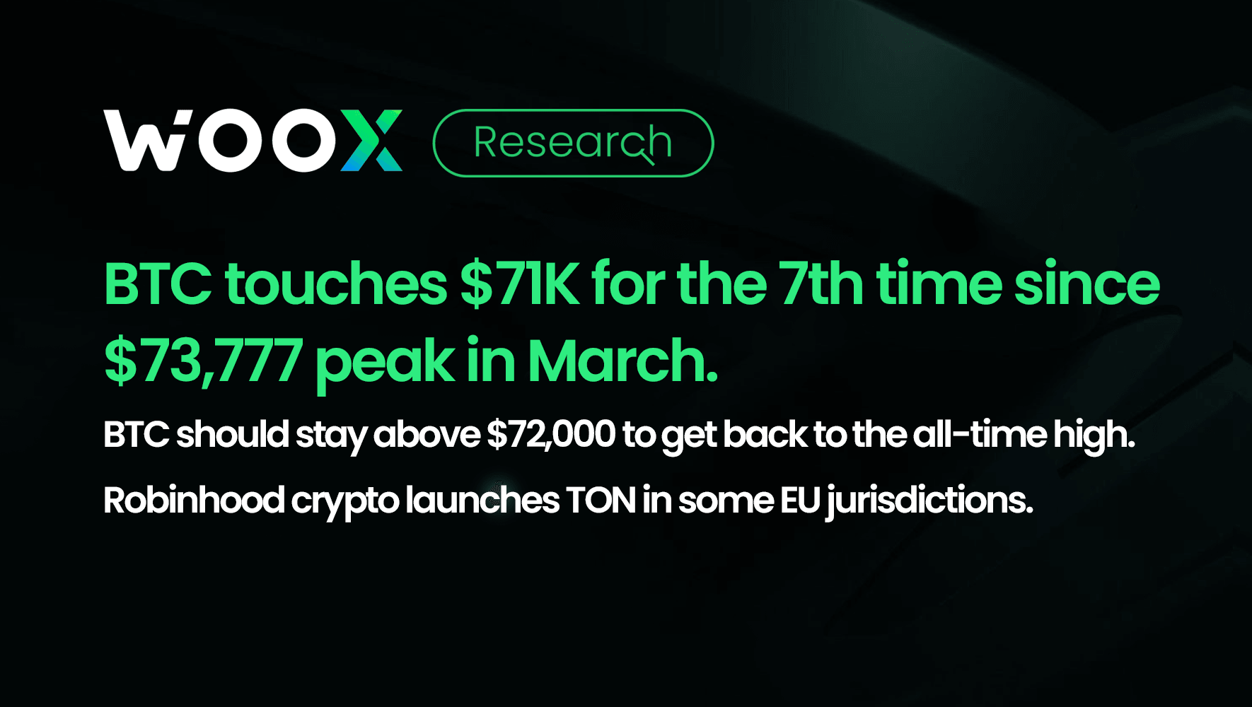 BTC touches $71K for the 7th time since $73,777 peak in March.