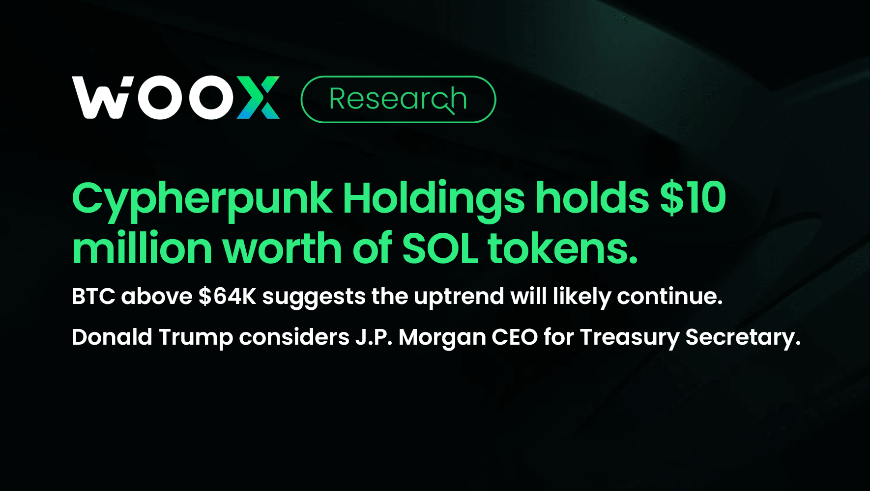 Cypherpunk Holdings holds $10 million worth of SOL tokens.