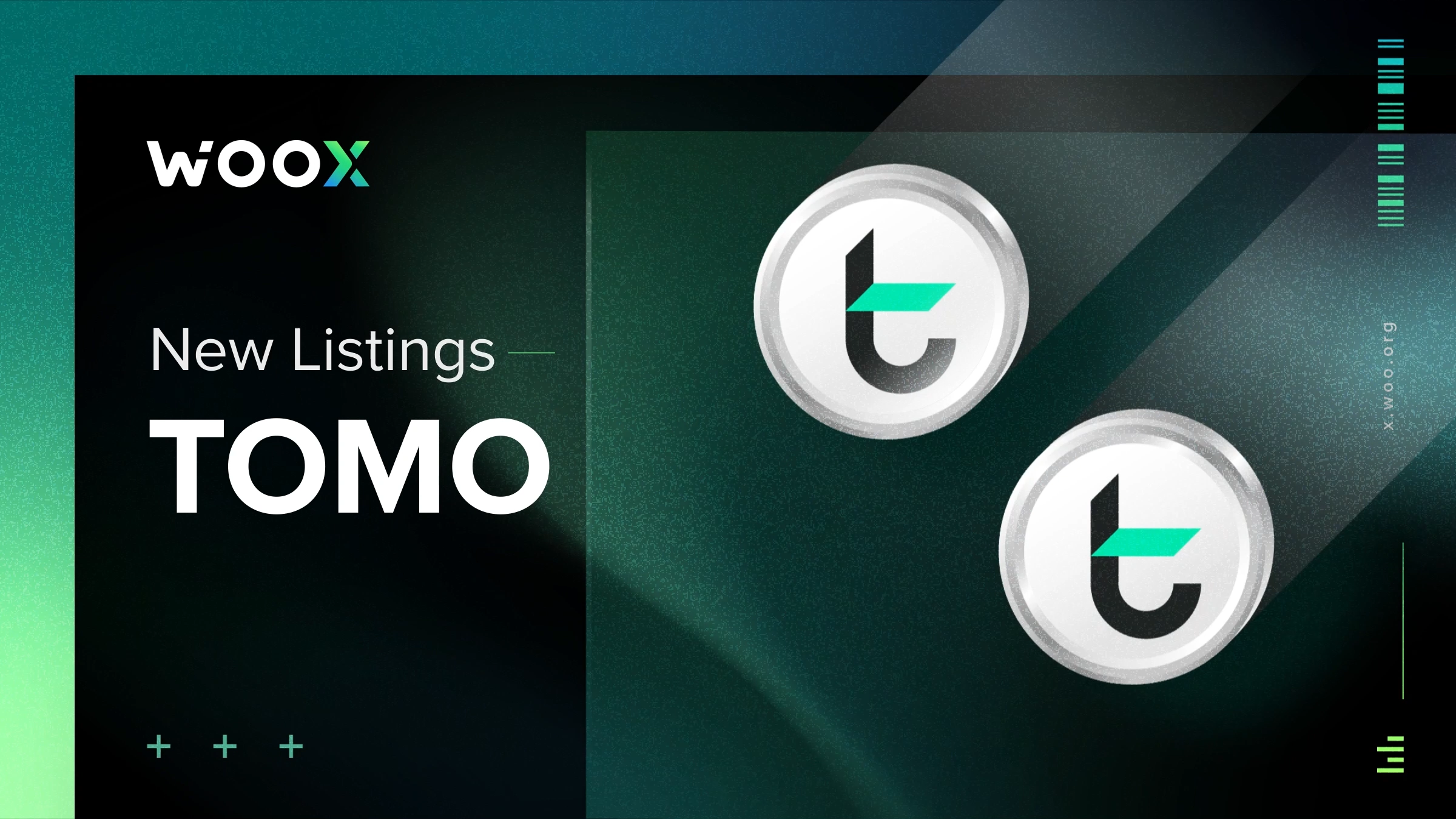 WOO X lists TOMO amid a 53% price gain in the last three months