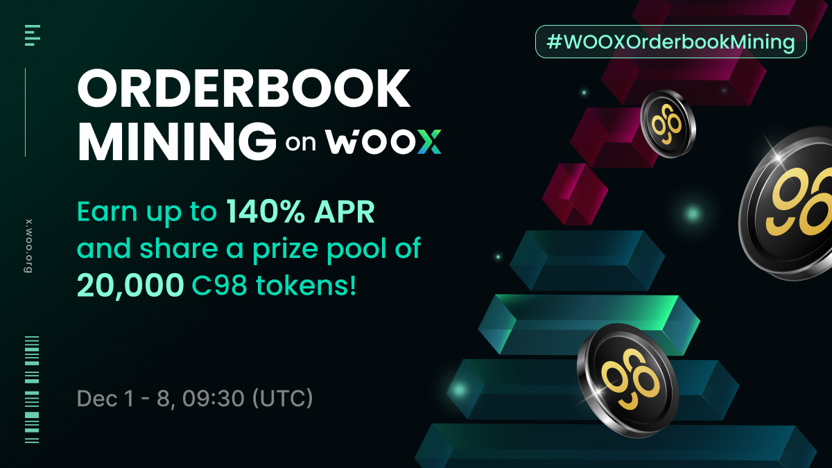 Coin98 (C98) Orderbook Mining on WOO X - Earn up to 140% APR and share 20,000 C98 tokens!