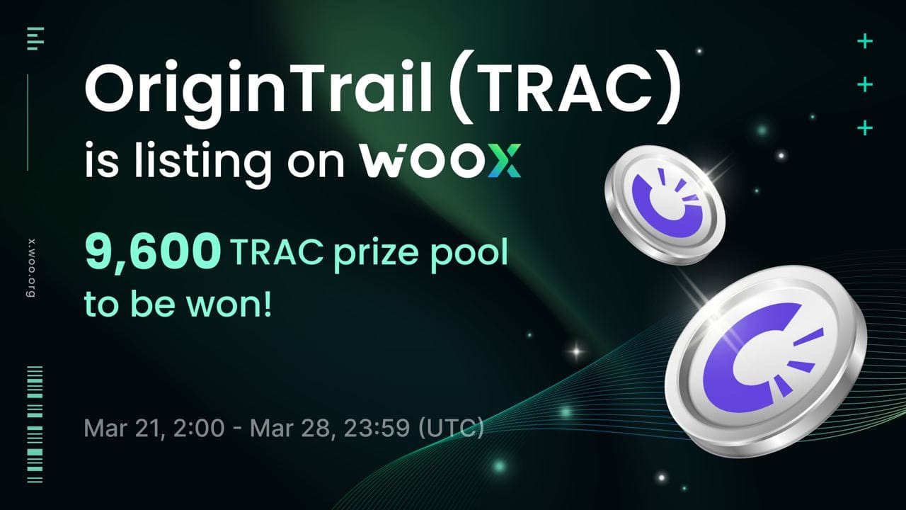 New Listing: OriginTrail (TRAC) on WOO X - Trade and share a 9,600 TRAC prize pool!