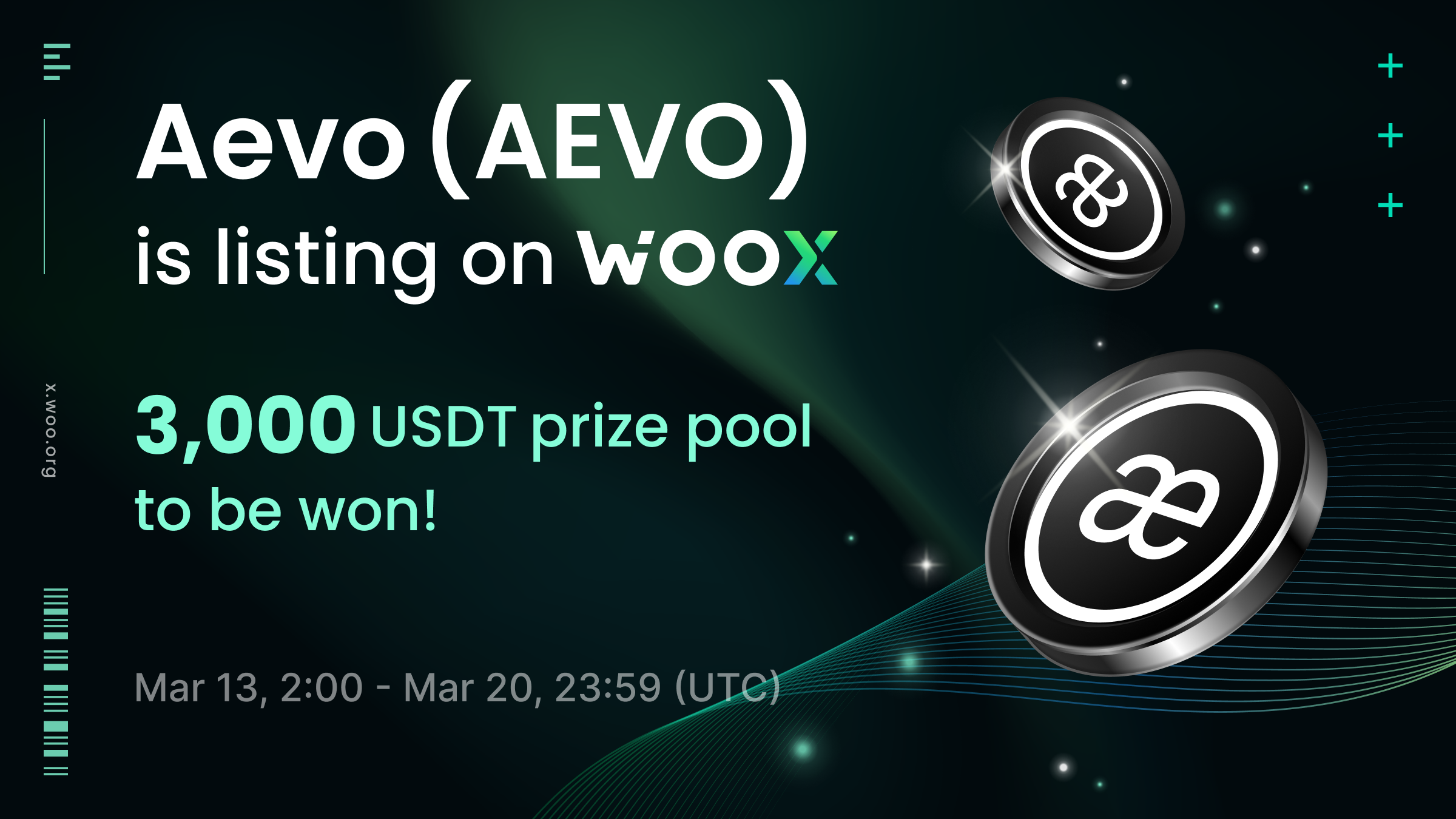 New Listing: Aevo (AEVO) on WOO X - Trade and share a 3,000 USDT prize pool!